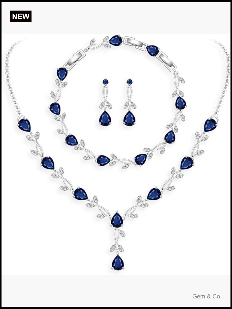Wedding Jewelry Set With Necklace Earrings Bracelet Cubic Zirconia 3-Piece Set